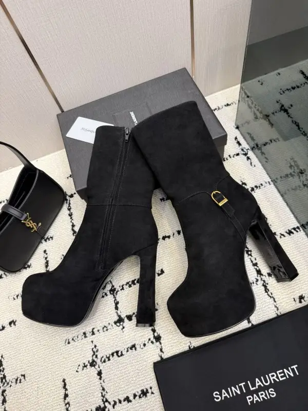 Saint Laurent Ботильйони на високому підборах і платформі — Фото 5