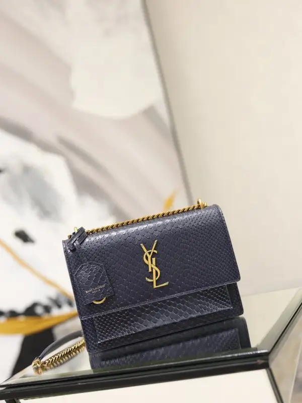 Saint Laurent Black a bag Sunset 22 cm of snakeskin skin — Photo 2