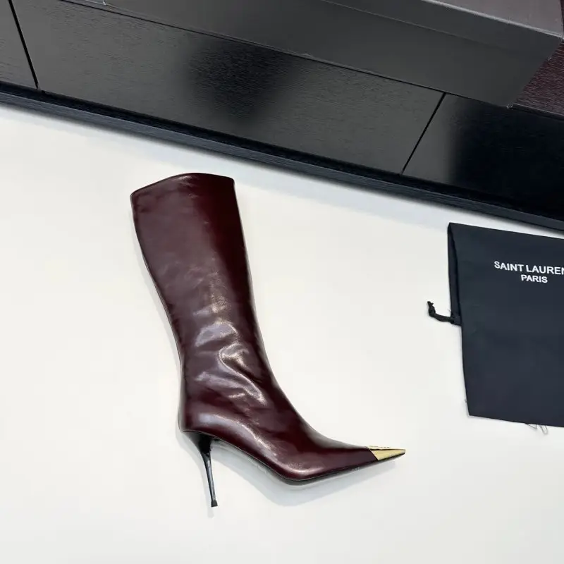 Saint Laurent Сапоги женские на шпильке — Фото 4