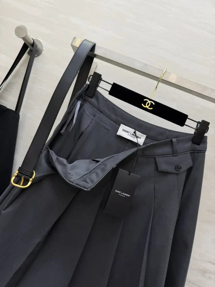 Saint Laurent Класична плісирована спідниця міді — Фото 4
