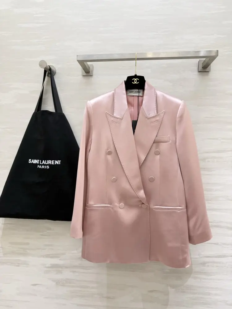 Saint Laurent — Двобортний піджак з атласу