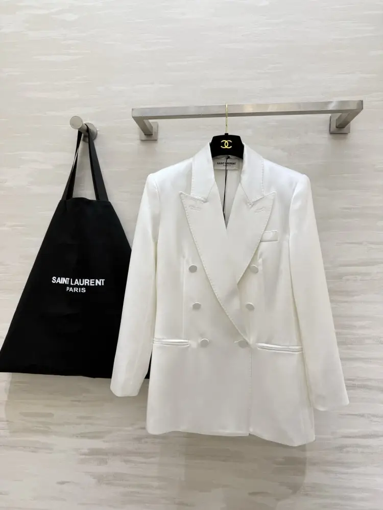 Saint Laurent — Двобортний піджак з атласу