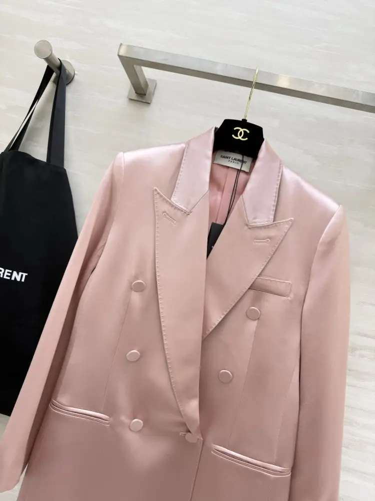 Saint Laurent Double-breasted a jacket of atlas — Photo 2