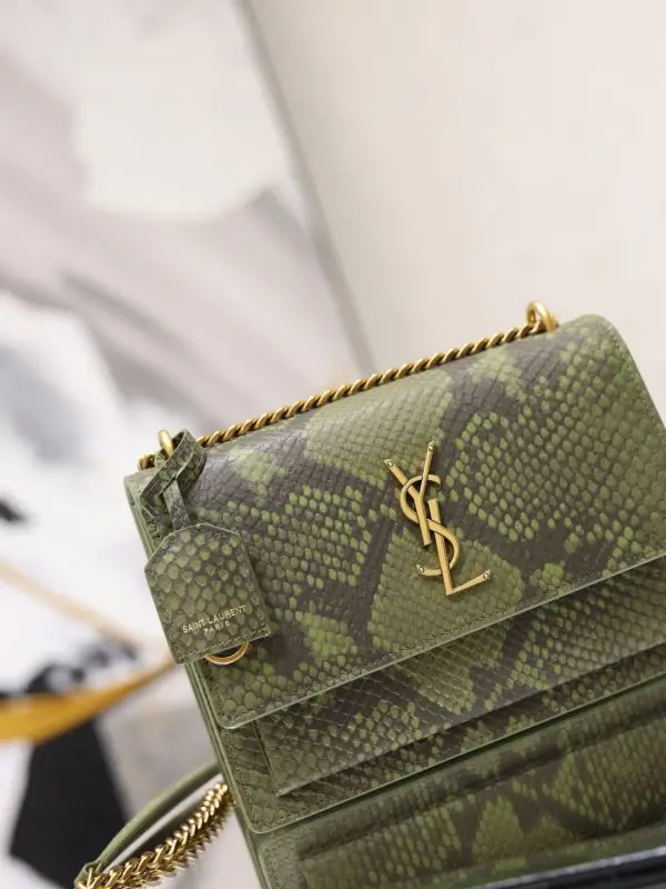 Saint Laurent Green a bag Sunset 22 cm of snakeskin skin — Photo 2
