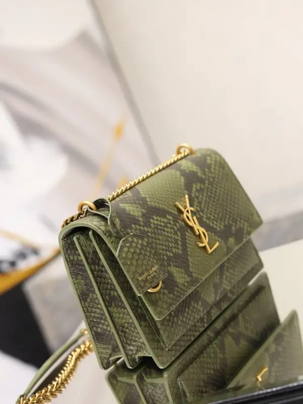 Saint Laurent Green a bag Sunset 22 cm of snakeskin skin — Photo 3