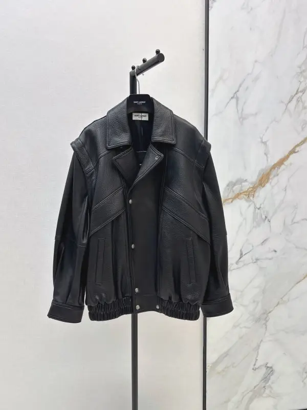 Saint Laurent — Куртка бомбер шкіряна жіноча