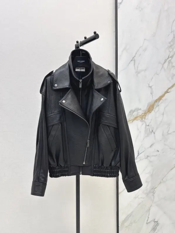 Saint Laurent — Куртка бомбер шкіряна жіноча