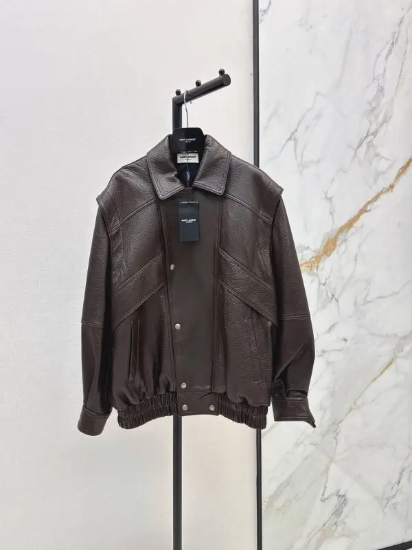 Saint Laurent — Куртка бомбер шкіряна жіноча