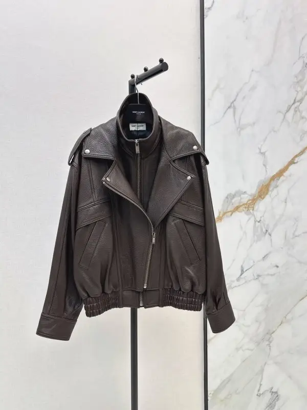 Saint Laurent — Куртка бомбер шкіряна жіноча