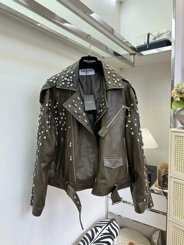 Saint Laurent Куртка кожаная женская — Фото 1