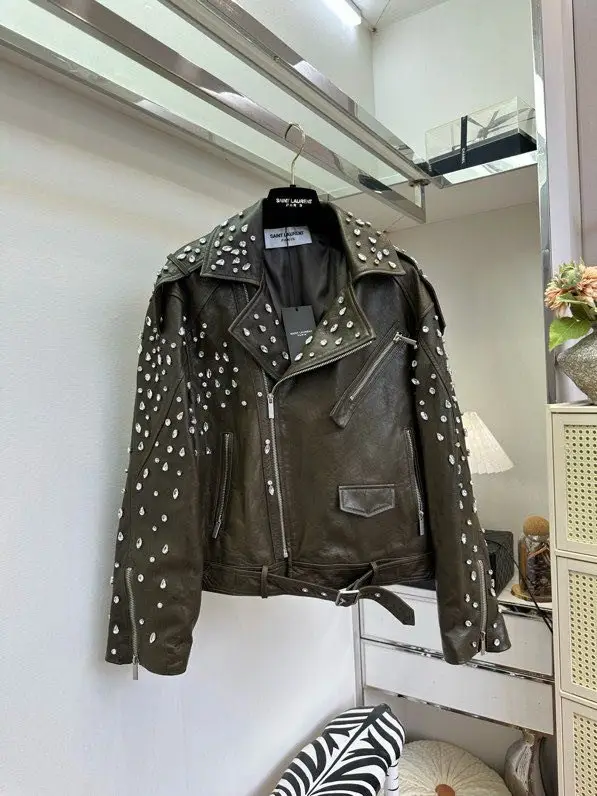 Saint Laurent Куртка кожаная женская — Фото 2