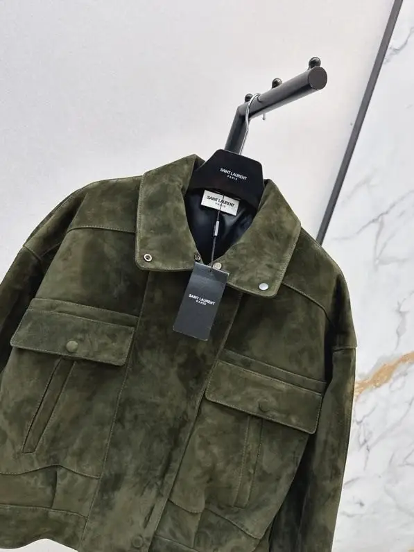 Saint Laurent Куртка шкіряна жіноча — Фото 2