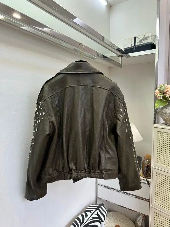 Saint Laurent Куртка кожаная женская — Фото 3