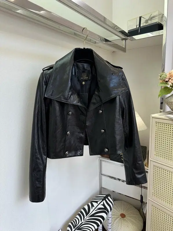 Saint Laurent Куртка шкіряна жіноча — Фото 3