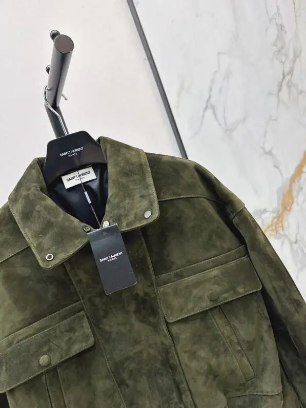 Saint Laurent Куртка шкіряна жіноча — Фото 4