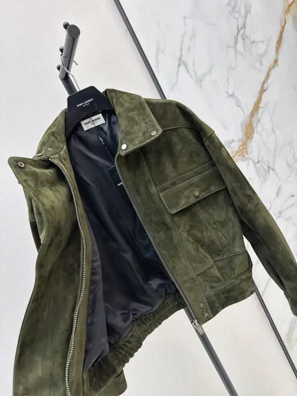 Saint Laurent Куртка шкіряна жіноча — Фото 5