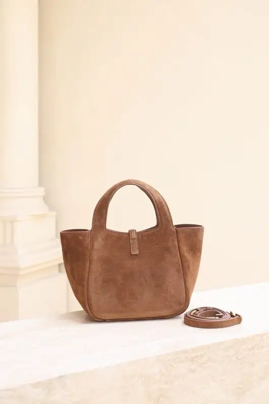 Saint Laurent Шкіряна сумка LE5A7 BEA BABY 18 см з замші — Фото 2