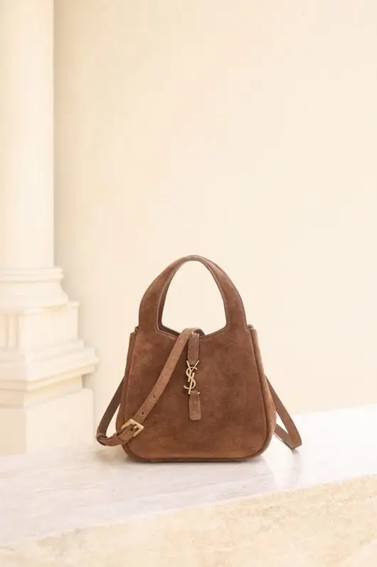 Saint Laurent Шкіряна сумка LE5A7 BEA BABY 18 см з замші — Фото 3