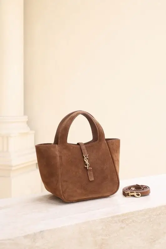 Saint Laurent Шкіряна сумка LE5A7 BEA BABY 18 см з замші — Фото 4