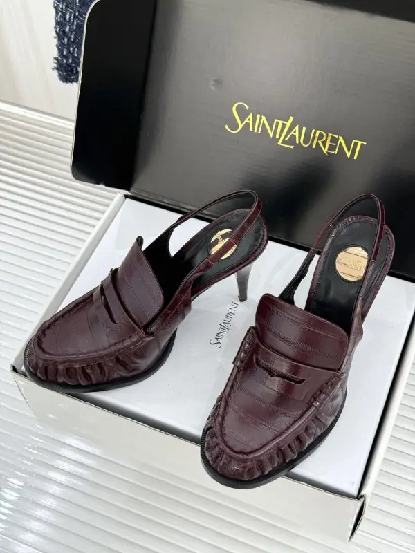 Saint Laurent Плиссированные туфли на высоком каблуке — Фото 2