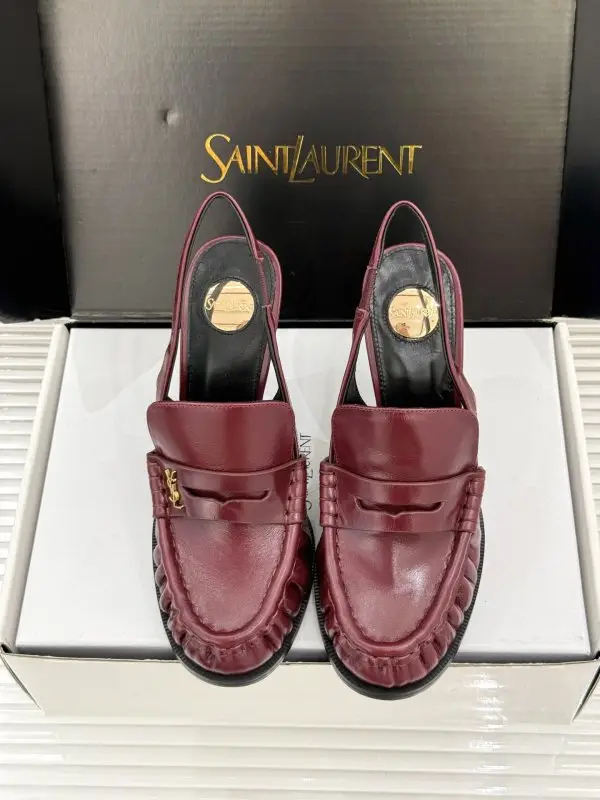 Saint Laurent Плиссированные туфлі на високому підборах — Фото 4