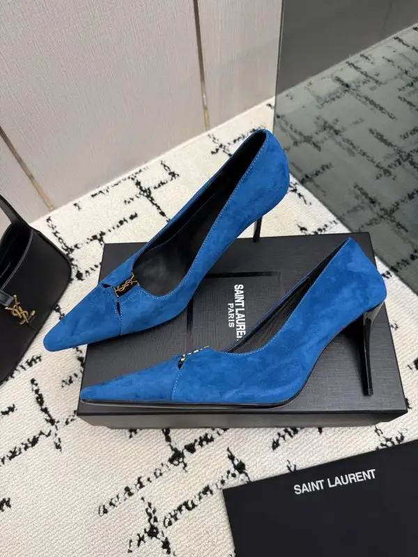 Saint Laurent Туфли на высоком каблуке с острым носком — Фото 5