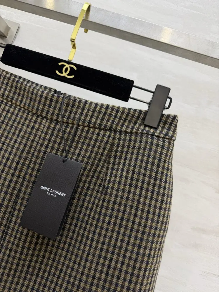 Saint Laurent Юбка миди из шерсти — Фото 3