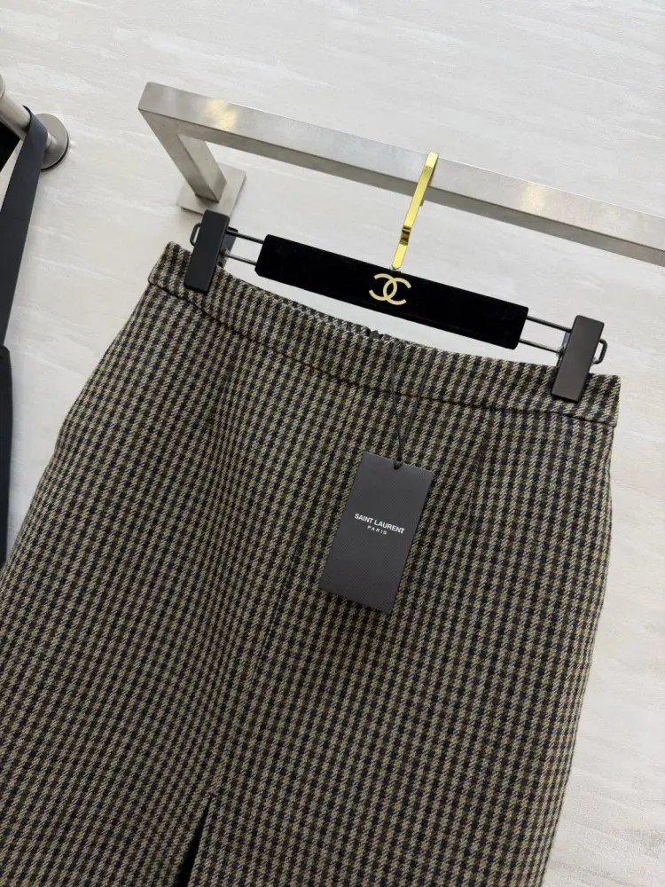 Saint Laurent Юбка миди из шерсти — Фото 4