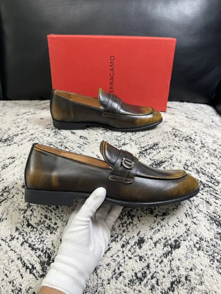 Salvatore Ferragamo Туфли лоферы мужские — Фото 4