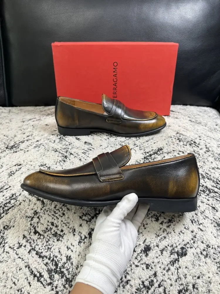 Salvatore Ferragamo Туфли лоферы мужские — Фото 5