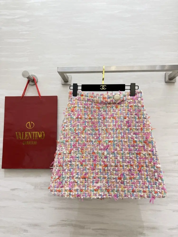 Valentino — Яскрава твідова спідниця А-силуету