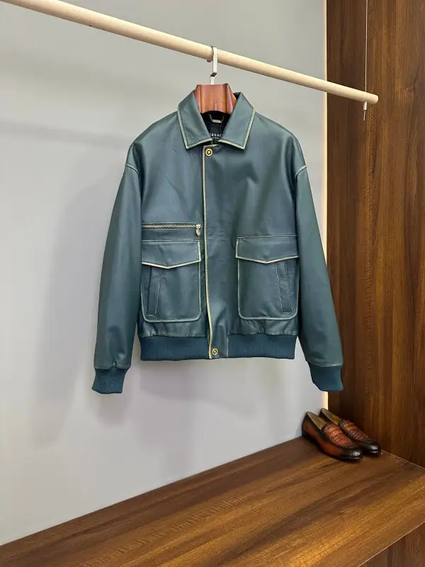 Versace — Jacket leather men's