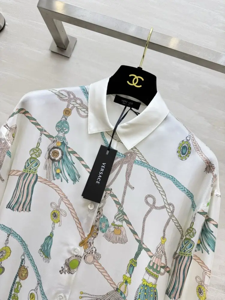 Versace Шовкова сорочка жіноча — Фото 5