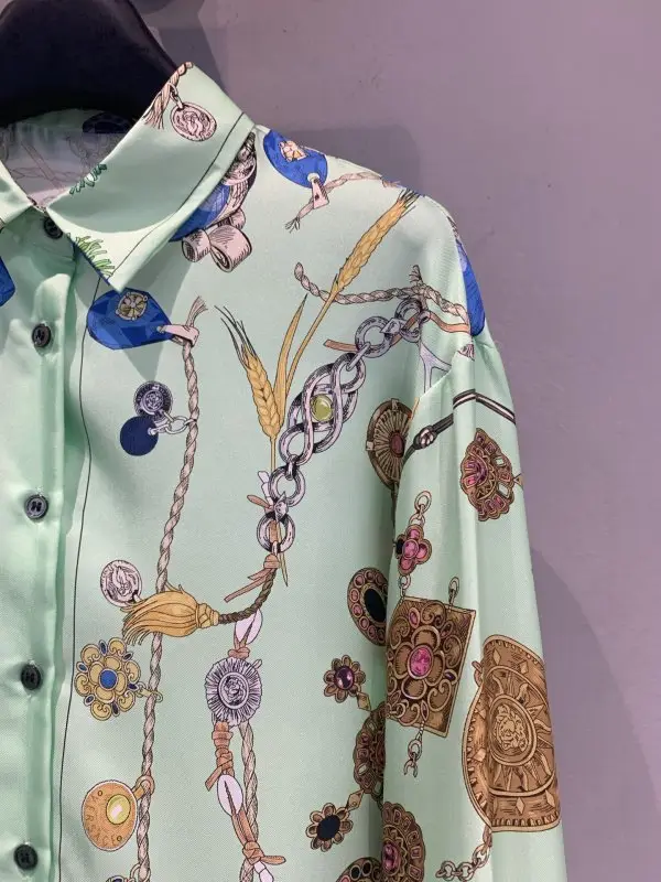 Versace Женская шелковая рубашка — Фото 4